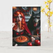 リトルレッドダークファンタジー誕生日 カード (黄色い花)