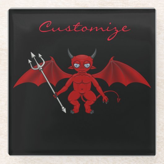 リトルレッドデビルサンダー_コーブ ガラスコースター (正面)
