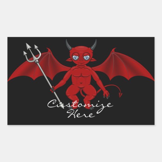 リトルレッドデビルサンダー_コーブ 長方形シール (正面)