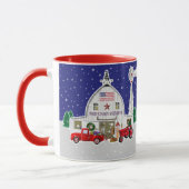 リトルレッドトラックとアンティークホワイトバーン マグカップ (左)