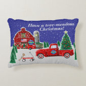 リトルレッドトラッククリスマスツリーファームと納屋 アクセントクッション (正面)