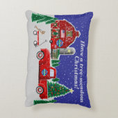 リトルレッドトラッククリスマスツリーファームと納屋 アクセントクッション (裏面(縦))