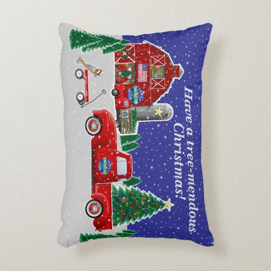 リトルレッドトラッククリスマスツリーファームと納屋 アクセントクッション (正面(垂直))