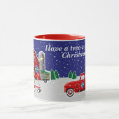 リトルレッドトラッククリスマスツリーファームと納屋 マグカップ (中央)