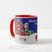 リトルレッドトラッククリスマスツリーファームと納屋 マグカップ (正面左)