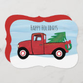 リトルレッドトラッククリスマスポストカード封筒 シーズンカード (正面/裏面)