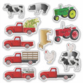 リトルレッドトラック農業ステッカー シール (正面)