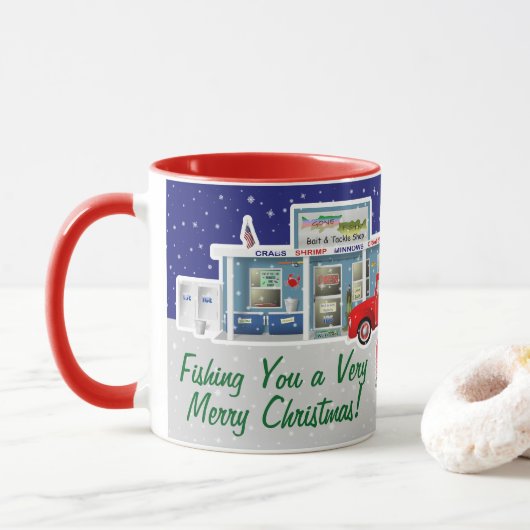 リトルレッドトラック(魚釣りタックル店) マグカップ (ドーナツ)