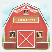 リトルレッドバーンファームバースデーパーティー スクエアシール (正面)