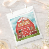 リトルレッドバーンファームバースデーパーティー フェイバーバッグ (クリップ留めされた状態)