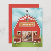 リトルレッドバーン ファーム バースデーパーティー サンキューカード (正面/裏面)