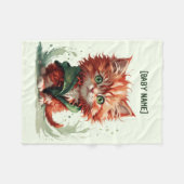 リトルレッドフワフワの子パーソナライズされた猫 フリースブランケット (正面(横))