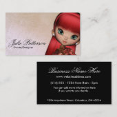 リトルレッドヘアアジアガールファンタジー名刺 名刺 (正面/裏面)