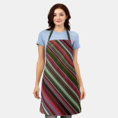 リトルレッドベリーレッド&グリーンストライプ エプロン (着用した状態)