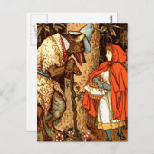 リトルレッドライディングフッドファンタジー童話 ポストカード (正面/裏面)