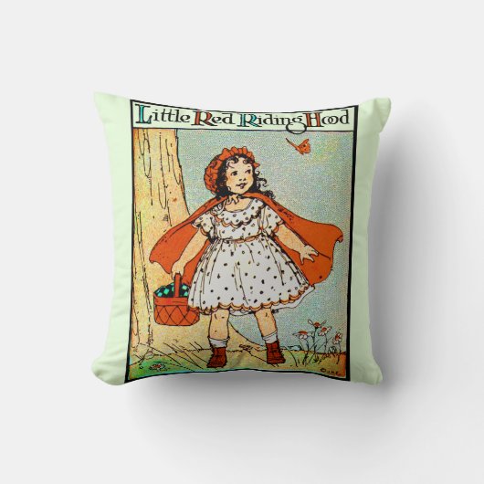 リトルレッドライディングフッドヴィンテージかわいい クッション (正面)