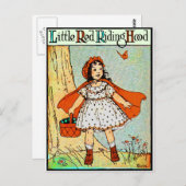 リトルレッドライディングフッドヴィンテージかわいい ポストカード (正面/裏面)