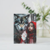 リトルレッドライディングフードとオオカミ ポストカード (スタンド正面)