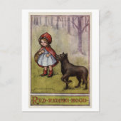リトルレッドライディングフードイラストレーションはがき ポストカード (正面)