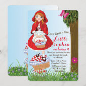 リトルレッドライディングフードバースデーパーティ招待状 招待状 (正面/裏面)