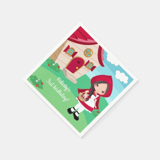 リトルレッドライディングフードフェアユタリーガールズ誕生日 スタンダードカクテルナプキン (角)