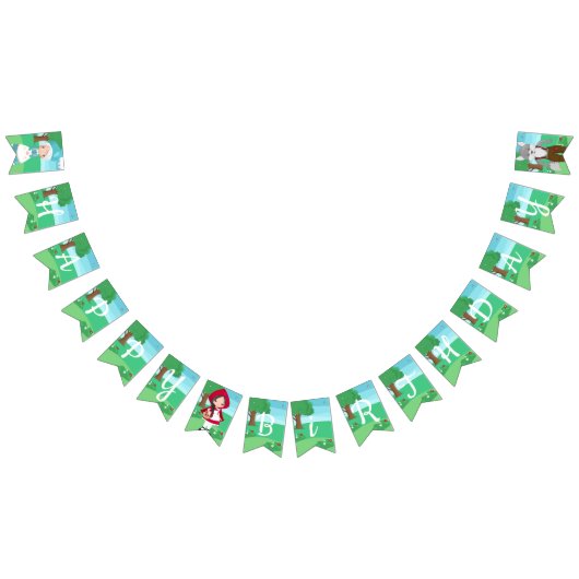 リトルレッドライディングフードフェアユタリーガールズ誕生日 バンティングフラッグ (全)