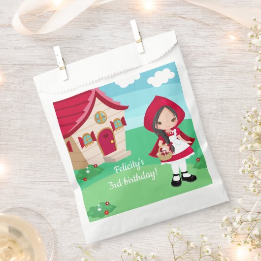 リトルレッドライディングフードフェアユタリーガールズ誕生日 フェイバーバッグ (クリップ留めされた状態)