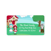 リトルレッドライディングフードフェアユタリーガールズ誕生日 ラベル (正面)