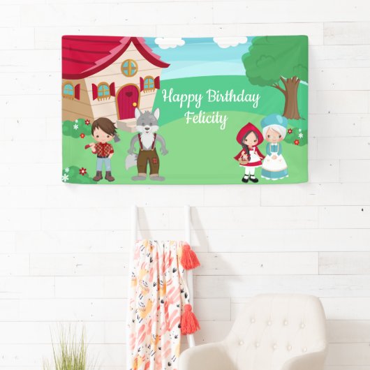 リトルレッドライディングフードフェアユタリーガールズ誕生日 横断幕 (インサイチュ)