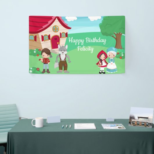 リトルレッドライディングフードフェアユタリーガールズ誕生日 横断幕 (トレードショー)