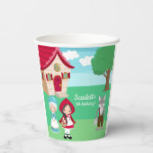 リトルレッドライディングフードフェアユタリーガールズ誕生日 紙コップ (裏面)