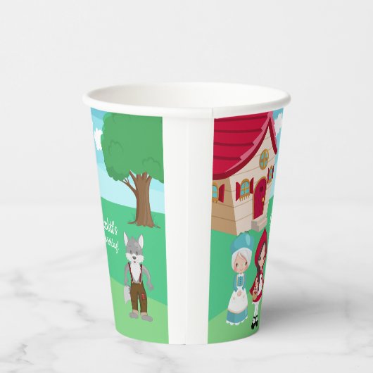 リトルレッドライディングフードフェアユタリーガールズ誕生日 紙コップ (右)