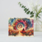 リトルレッドライディングフードフローラポータルの水色 ポストカード (スタンド正面)