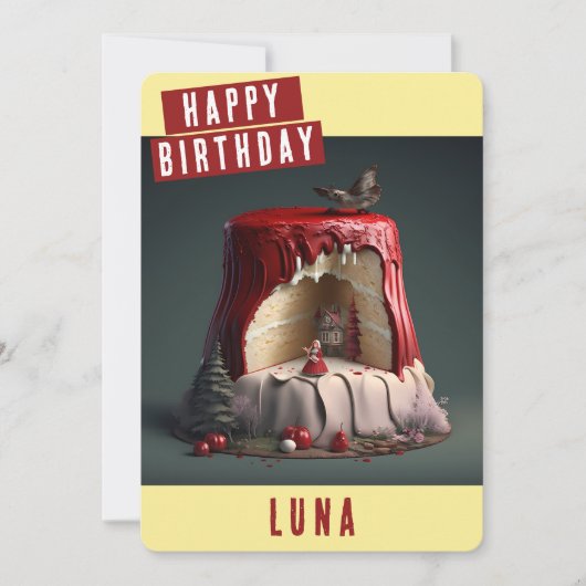 リトルレッドライディングフード誕生日カード シーズンカード (正面)