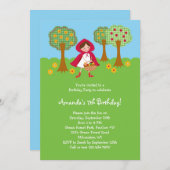 リトルレッドライディングフード誕生日招待状 招待状 (正面/裏面)