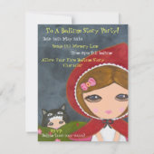 リトルレッドライディングフード – ベッドタイムストーリーパーティー 招待状 (裏面)