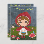 リトルレッドライディングフード – ベッドタイムストーリーパーティー 招待状 (正面/裏面)