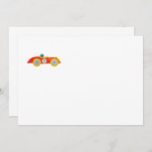 リトルレッドロードスターレーシングカーチャイルド1st誕生日 招待状 (正面/裏面)