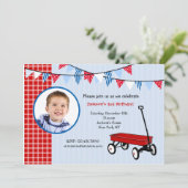 リトルレッドワゴンフォトバースデーパーティ招待状 招待状 (スタンド正面)