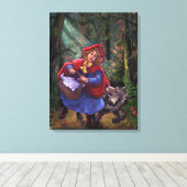 リトルレッド乗馬フード キャンバスプリント (インサイチュ (ウッドフロア))