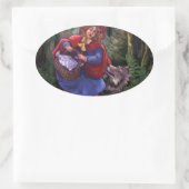 リトルレッド乗馬フード 楕円形シール (バッグ)