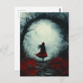 リトルレッド暗いファンタジー林 ポストカード (正面/裏面)