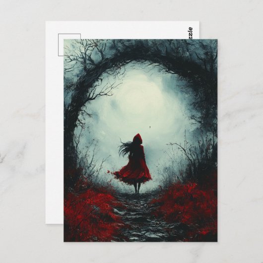 リトルレッド暗いファンタジー林 ポストカード (正面/裏面)