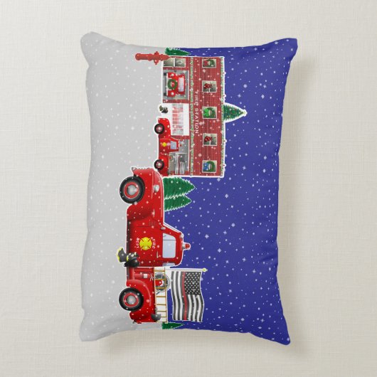 リトルレッド消防車と消防署 アクセントクッション (裏面(縦))