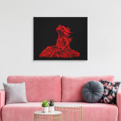 リトルレッド・ドラゴン キャンバスプリント (インサイチュ (リビング))