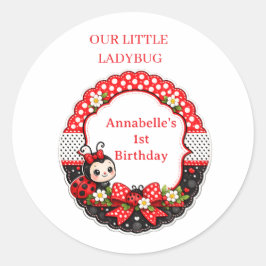 リトルレディバグの1歳の誕生日 ラウンドシール