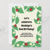 リトルレディバグズ子供の誕生日パーティー 招待状 (正面)