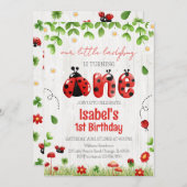 リトルレディバグバースデー 招待状 (正面/裏面)