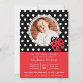 リトルレディバグバースデー 招待状 (正面)