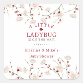 リトルレディバグベビーイン開花ベビーシャワー スクエアシール